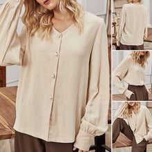 Laden Sie das Bild in den Galerie-Viewer, Einreihiges Lockeres Damenhemd