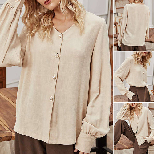 Einreihiges Lockeres Damenhemd