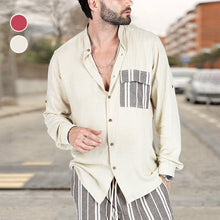 Laden Sie das Bild in den Galerie-Viewer, Herren Sommerliches Freizeithemd mit Kontrastfarbe und Revers