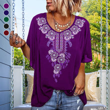 Laden Sie das Bild in den Galerie-Viewer, Trendiges T-Shirt Mit Ethno-Print