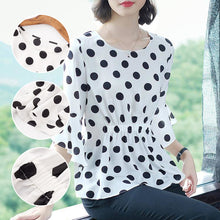 Laden Sie das Bild in den Galerie-Viewer, Damen elegantes  Chiffon-Hemd mit Rüschen und Punkten