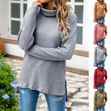 Laden Sie das Bild in den Galerie-Viewer, Lockerer Unregelmäßiger Strickpullover mit Rollkragen