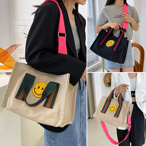 Smiley-Segeltuchtasche