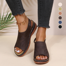 Laden Sie das Bild in den Galerie-Viewer, Sommer Damen Cutout Wedge Sandalen