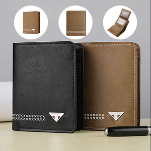Dreifach faltbare Herren-Brieftasche aus strapazierfähigem Leder