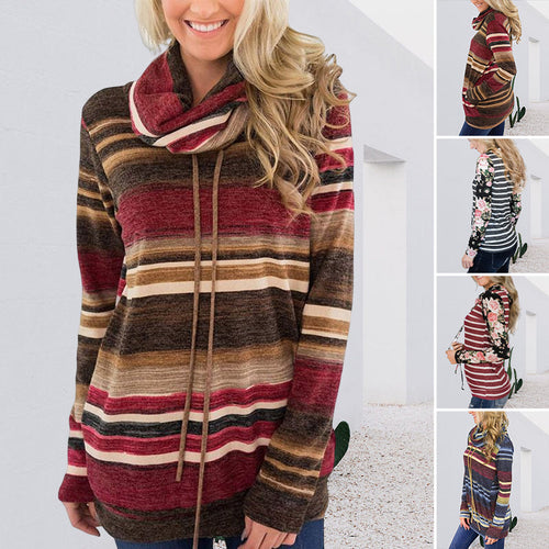 Lockeres Langärmliges Gestreiftes T-Shirt