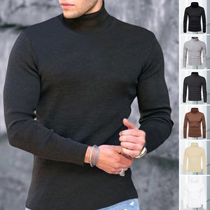 Einfarbiger Pullover mit Rollkragen