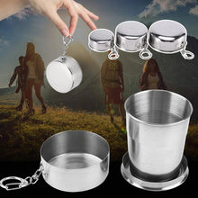 Laden Sie das Bild in den Galerie-Viewer, Tragbarer Zusammenklappbarer Edelstahlbecher