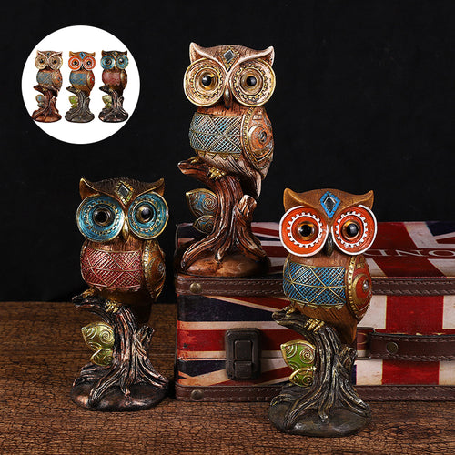 Vintage Eule Heimdekoration aus Harz