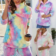 Laden Sie das Bild in den Galerie-Viewer, Plüschjacke mit Regenbogenverlauf