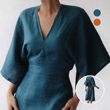 Laden Sie das Bild in den Galerie-Viewer, Elegantes Schmales Leinenkleid