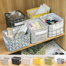 Laden Sie das Bild in den Galerie-Viewer, Faltbarer Aufbewahrungskorb aus Baumwolle und Leinen