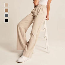 Laden Sie das Bild in den Galerie-Viewer, Maßgeschneiderte Hose mit weitem Bein und hoher Taille