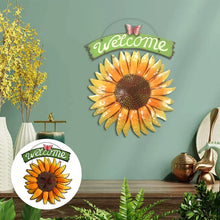Laden Sie das Bild in den Galerie-Viewer, Vintage Metall Sonnenblume Willkommensschild Dekoration