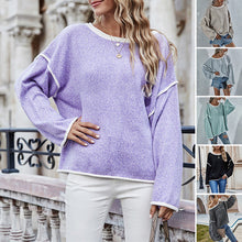 Laden Sie das Bild in den Galerie-Viewer, Lockerer Strickpullover mit Rundhalsausschnitt