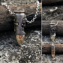 Laden Sie das Bild in den Galerie-Viewer, Heiliges Kreuz Bullet Totenkopf Halskette