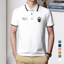Laden Sie das Bild in den Galerie-Viewer, Einfarbiges geschäftliches Poloshirt mit Revers für Herren