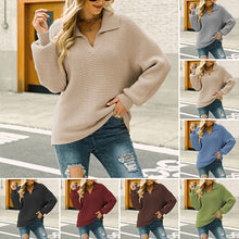Laden Sie das Bild in den Galerie-Viewer, Einfarbiger Pullover Mit Revers