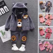 Laden Sie das Bild in den Galerie-Viewer, Kinderbekleidung flauschiges Bärenmuster Set