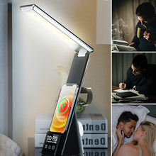 Laden Sie das Bild in den Galerie-Viewer, Multifunktionale Schreibtischlampe mit Uhr und Schnellladegerät