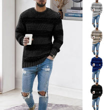 Laden Sie das Bild in den Galerie-Viewer, Gestreifter Pullover mit Rundhalsausschnitt für Herren