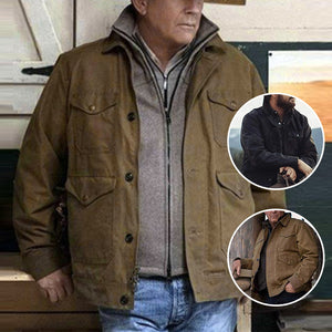Einreihige Jeansjacke aus Baumwolle