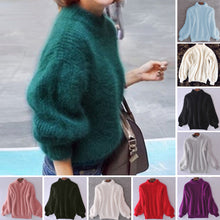 Laden Sie das Bild in den Galerie-Viewer, Lockerer Einfarbiger Strickpullover