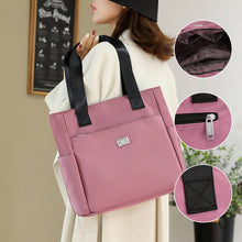 Laden Sie das Bild in den Galerie-Viewer, Vielseitige einfache einfarbige Nylonhandtasche mit großer Kapazität