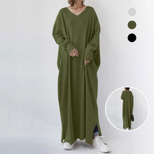 Laden Sie das Bild in den Galerie-Viewer, Urbanes übergroßes Langärmelkleid von lässigem Stil