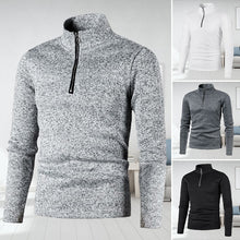 Laden Sie das Bild in den Galerie-Viewer, Einfarbiges Rollkragen-Sweatshirt mit Reißverschluss