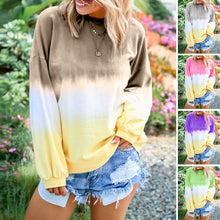 Laden Sie das Bild in den Galerie-Viewer, Langarm-Sweatshirt mit Regenbogen-Farbverlauf