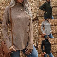 Laden Sie das Bild in den Galerie-Viewer, Strickpullover mit Knopfschlitz