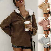 Laden Sie das Bild in den Galerie-Viewer, Plüsch-Hoodie mit Reißverschluss