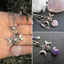 Laden Sie das Bild in den Galerie-Viewer, Einzigartige Halskette mit Stern- und Monddesign