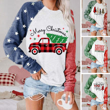 Laden Sie das Bild in den Galerie-Viewer, Langarm-Sweatshirt mit Weihnachtsdruck für Damen