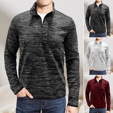 Laden Sie das Bild in den Galerie-Viewer, Herren-Sweatshirt mit halbem Reißverschluss und Stehkragen