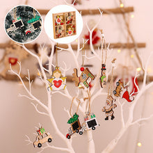Laden Sie das Bild in den Galerie-Viewer, Weihnachtsschmuck aus Holz (12 Stück)