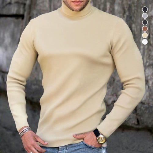 Einfarbiger Pullover mit Rollkragen