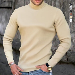 Einfarbiger Pullover mit Rollkragen