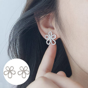 Blume Zirkon Ohrstecker