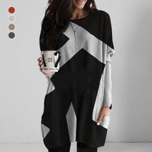 Laden Sie das Bild in den Galerie-Viewer, Pullover mit kontrastierendem geometrischem Muster