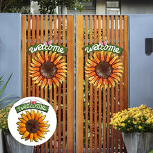 Laden Sie das Bild in den Galerie-Viewer, Vintage Metall Sonnenblume Willkommensschild Dekoration