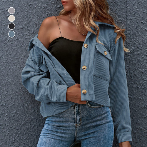 Lässige Kurze Cordjacken für Damen