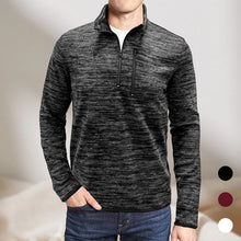 Laden Sie das Bild in den Galerie-Viewer, Herren-Sweatshirt mit halbem Reißverschluss und Stehkragen