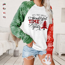 Laden Sie das Bild in den Galerie-Viewer, Langarm-Sweatshirt mit Weihnachtsdruck für Damen
