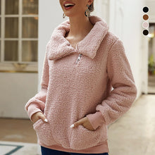 Laden Sie das Bild in den Galerie-Viewer, Einfarbiges Dickes Sweatshirt aus Lammfleece