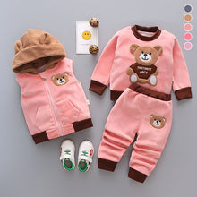 Laden Sie das Bild in den Galerie-Viewer, Kinderbekleidung flauschiges Bärenmuster Set
