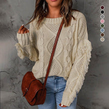 Laden Sie das Bild in den Galerie-Viewer, Pullover Strickpullover mit Rundhalsausschnitt