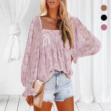 Laden Sie das Bild in den Galerie-Viewer, Langarmshirts für Damen mit quadratischem Ausschnitt