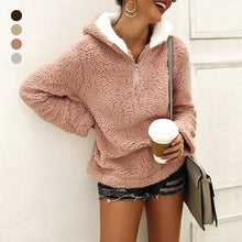 Laden Sie das Bild in den Galerie-Viewer, Plüsch-Hoodie mit Reißverschluss